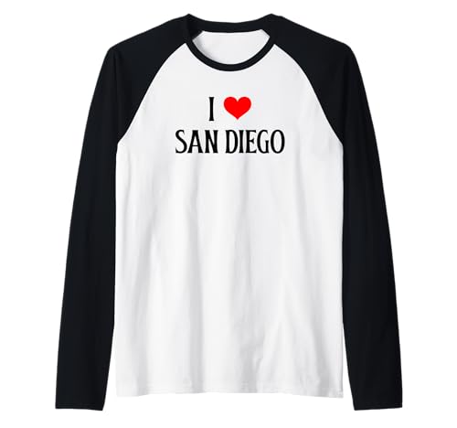 I Love San Diego California Family Holiday Travel Souvenir Raglan Baseball Tee