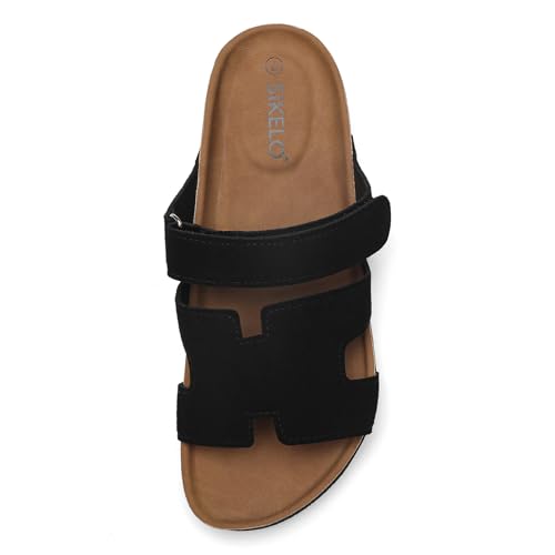SIKELO Women's Cork Footbed Slide Sandals with Arch Support Comfort Flat Sandal for Women with Adjustable Straps Slip On Summer Outdoor Slippers4
