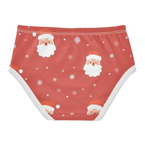 Christmas Santa Girls' Underwear Breathable Material Organic Underpants for Baby Girls in Sizes 2T,3T, 4T, 5T, 6Y and 8Y2