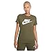 Nike Damen NSW Entl Icon Futur T-Shirt, Medium Olive/White, M