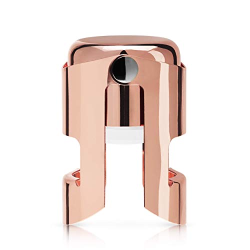 Viski Copper Champagne Stopper - Sparkling Wine Saver Bottle Stopper - Copper Plated Stainless Steel & Silicone Seal - Set Of 1 #TOP7