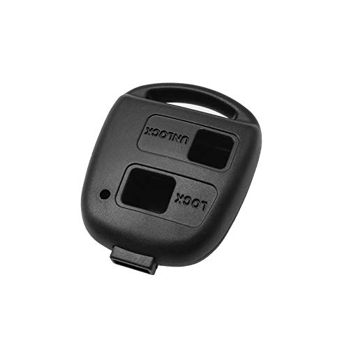1neiSmartech Carcasa para Llave con Mando a Distancia de 2 Botones Compatible con Toyota Corolla Rav4 Celica, Color Negro, Repuesto Completo con Tornillo Cover