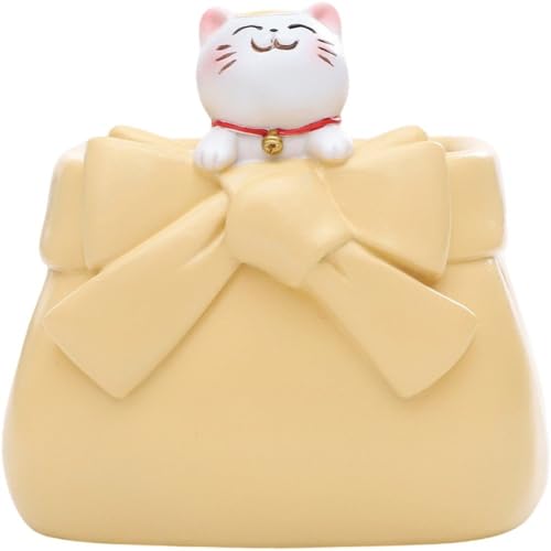 HiyyFloy Pot De Fleurs en Résine Pothos, À Main, Vase À Fleurs, Support pour Plantes Bonsaï, pour Maison, Bureau, Centre De Table, Motif Chat D'intérieur