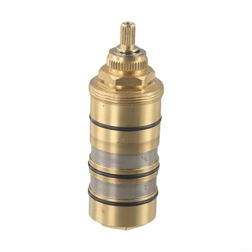 Brass Thermostatic Cartridge Replacement for Shower Mixer Valve Repair Kit, All Copper Valve Core with Precise Control 20-48°C, Compatible with Built-in Thermostats