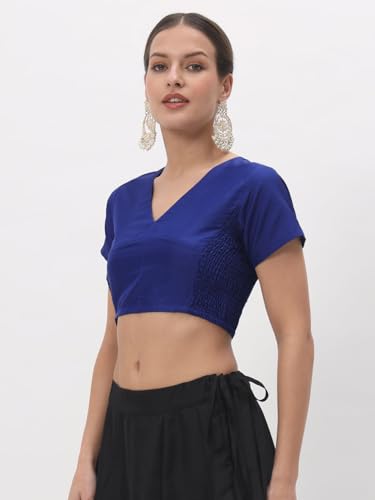 Image of studio rasa Women's Silk Blend Stretchable Blouse for Festive Wedding Party