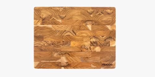Arcos Tabla de Corte de Madera de Teca - Elegancia Natural y Durabilidad para Cuchillos - Diseño Artesanal en una Sola Pieza - Ideal para Cocina Moderna