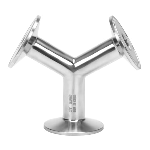 Image of DERNORD Tri Clamp Wye Clamp End True Y Type Cross Tee Tube Stainless Steel 304 Three Way Elbow 3 /4 Inch Pipe OD