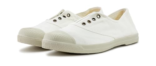 Natural World Eco - Zapatillas Mujer de algodón orgánico y Caucho - Color Blanco - 102 (Blanco, Sistema Tallas Calzado EU, Adulto, Mujer, Números, Mediano, 40)