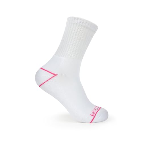 Fruit of the Loom Mini Crew Socks for Women 6 Pair Pack - Ultra Soft, Cushioned Sole, Lightweight - White Shoe Size 4-104