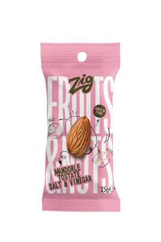 ZIG - Snack Fruits & Nuts - Geröstete Mandeln Salt & Vinegar 250 g | 10 Packungen à 25 g