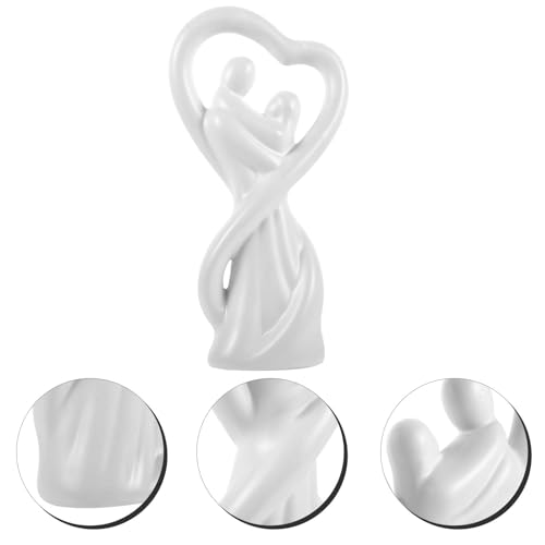 Statue céramique couple enlacé figurine déco bureau moderne - 8