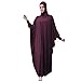 Produktbild Viahwyt Muslim Roben Frauen einfarbig Kleid Moslemische Kopfbedeckungen Moschee Fledermaus Ärmel Roben Strickjacke Ramadan Kleid(Lila,Freie Größe)