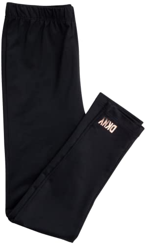 Dkny Girls' Leggings Set - 2 Piece Fleece Pullover Sweatshirt And Stretch Leggings, Size 7, Black/White #TOP3