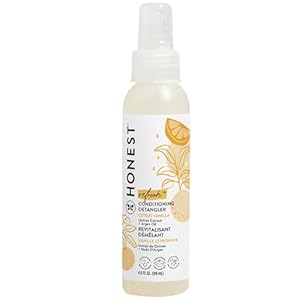 The Honest Company Conditioning Hair Detangler | Leave-in Conditioner + Fortifying Spray | Tear-free, Cruelty-Free, Hypoallergenic | Citrus Vanilla Refresh, 4 fl oz