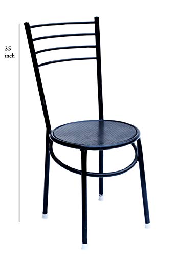Image of Goyal steel & furniture Ergonomic Comfortable Visitor /Study /Stool /Executive /Office /Student /Back Support /Computer /Work from Home Study Chair Made of Iron Pipe, Without arm Chair (4, Black, Standard)
