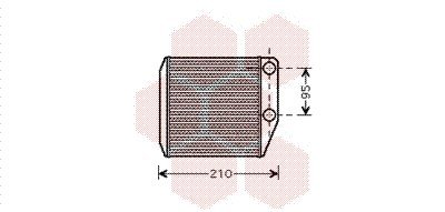 VAN WEZEL 17006313 Scambiatore calore per riscaldamento abitacolo con tubazione