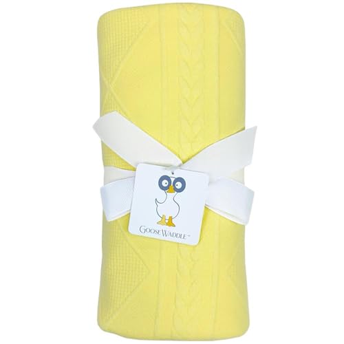 Image of GooseWaddle Polyester Knit Baby Blanket, Yellow, 30x40, All Seasons (Yellow)