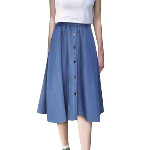 Generic Girls' Back to School A-Line Skirt High Waist Pleated Midi Skirt Perfect for School Everyday Wear for Women