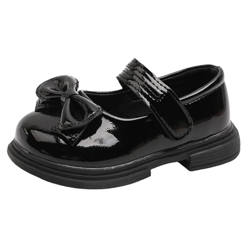 Girls Sneakers Children Shoes Lacquer Leather Bow Big Head Leather Fashion Dance Footwear for Kids