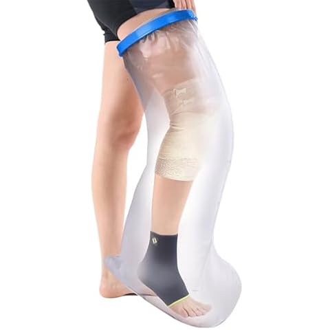 MEDOTS Blue Adult Full Leg Cover Protector for Shower Reusable 100% Waterproof Cast Covers for Shower full Leg Tight Seal Keeps Cast and Bandage Dry Cover