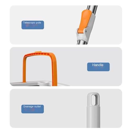 PBENO Bodenwischer Haushalt Nicht Hand Waschen Mopp Versenkbare Flache Mopp Saug Mit Eimer Mit Wischtuch Rotierenden Mopp Set – Bild 5