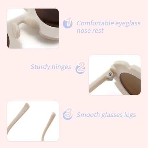 Round Flower Sunglasses for Girls Kids Sunglasses Baby Flower Shaped Cute Glasses UV Protection Outdoor Beach Eyewear3