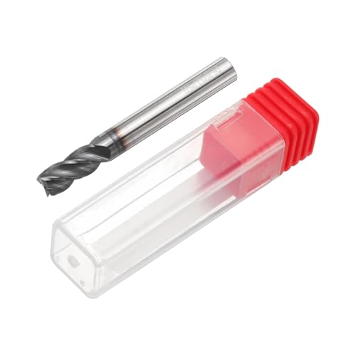 Image of HARFINGTON Carbide Square Nose End Mill Bit 1 /4 inch Cut Dia 4 Flutes TiAlN Coated Milling Cutter for Hardened Steel Metal (1 /4 inch Shank 1 /2 inch Cut Length 2 inch Long 30 Degree Helix)