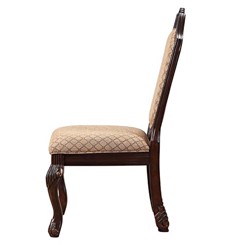 Chateau De Ville Side Chair (Set-2) in Fabric & Espresso