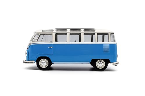 Solido Volkswagen T1 21 Ventanas 1:18 Azul/Blanco miniatura 6