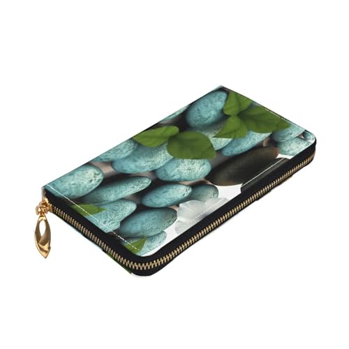 Cobblestone Zen Flowers Women's Wallet Large Capacity Credit Card Holder Zip Phone Clutch Ladies Travel Purse3