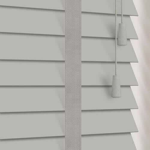 Fauxwood 50mm Slats Grey 150cm Drop Venitian Tape Wooden Trimmable Blinds (210cm x 150cm)