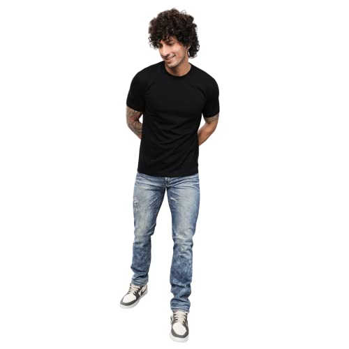 Image of Men's Pure Cotton Round Neck Half Sleeve Plain T-Shirt