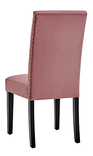 Modway Parcel Performance Velvet Dining Side Chairs - Set Of 2, Dusty Rose #TOP2