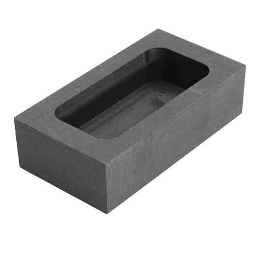 VILLCASE Crisol de molde de de grafito, moldes de fundición para fundición de moldes de refinación de metal cobre oro plata aluminio latón, 3.93x1.97x0.98 inch