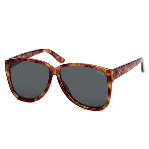 Image of SOJOS Trendy Big Oversized Polarized Sunglasses Womens Mens, 70s 80s Retro Vintage Pilot Shades SJ2643