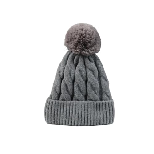 Solid-Color Thread Curly Warm Fleece Autumn and Winter Girls' Knitted Borderless ski Cap