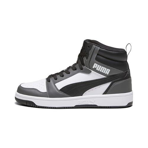 PUMA Rebound V6, Zapatillas Unisex adulto, Puma White Puma Black Shadow Gray, 43 EU