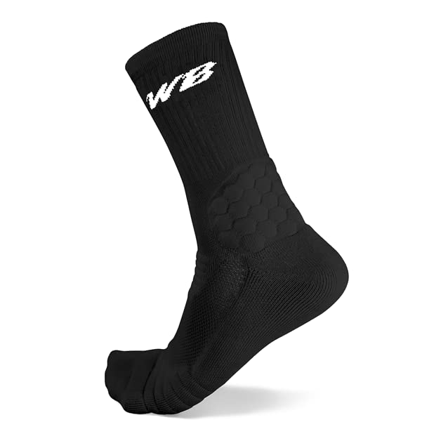 Anti-Blister Men's Crew-Length Athletic Socks with Cushion for Football, Running, Baseball, Basketball