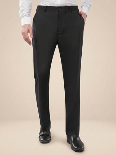 Image of SaintX Men's Regular Fit Formal Trousers | Wrinkle Resistant | Easy Care | Stretchable Triple Blend Fabric | Everyday Office & Business Wear | Comfortable & Breathable Work Wear
