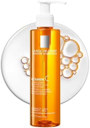 La Roche-Posay Face Cleanser with Pure Vitamin C, Purifying Face Wash to Hydrate Skin with Vitamin C & BHA, Tightens Pores & Boosts Radiance, Safe for All Skin Types, Dermatologist Recommended, 200mL
