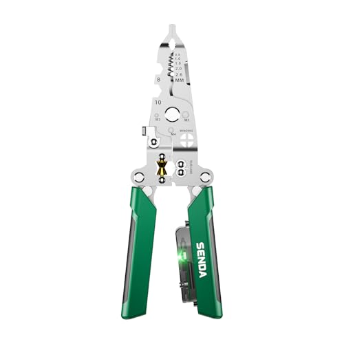 Image of 18 in 1 Foldable Wire Stripper with Electricity Measurement Function & Dual Alarms Multifunctional Professional Electrician's Pliers Cable Stripping Pliers for Cutting, Stripping and Crimping Tool