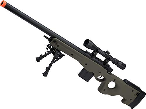 Evike CYMA Advanced L96 Cycling Action High Power Airsoft Sniper Rifle (Color: OD Green/Add Scope + Bipod)