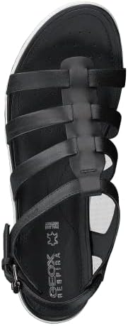 Geox Women's Sandal Vega 1 Flat, Black, 35 M EU (5 US) | Image 5