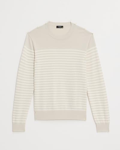 Theory Men's Striped Crew in Regal Merino4