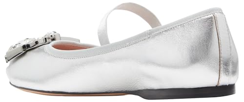 kate spade new york Women's Renata Mary Jane Ballet Flat, Silver, 84