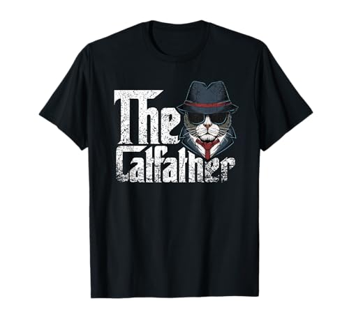 Mens The Catfather Best Birthday Cat Dad Fathersday Funny Gift T-Shirt