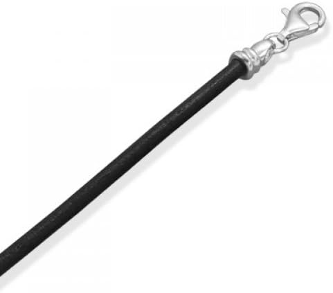 MMA Silver - 24 inch Leather Story Bead Necklace