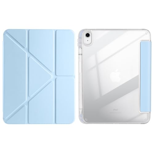 Étui rigide iPad 10 10.9 rabat cuir support intégré bleu clair - 2