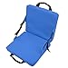 Aumotop Outdoor Foldable Cushion Chair Portable Soft Sponge Backrest Stadium Beach Seat for Camping, Oxford Cloth Material (Blue)
