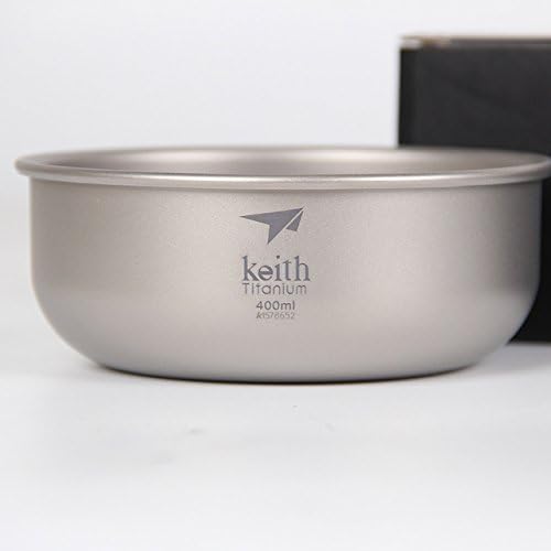Camping-Schüsseln aus Titan von Keith, 300 ml - 900 ml, für Camping und Aktivitäten im Freien., 400ml